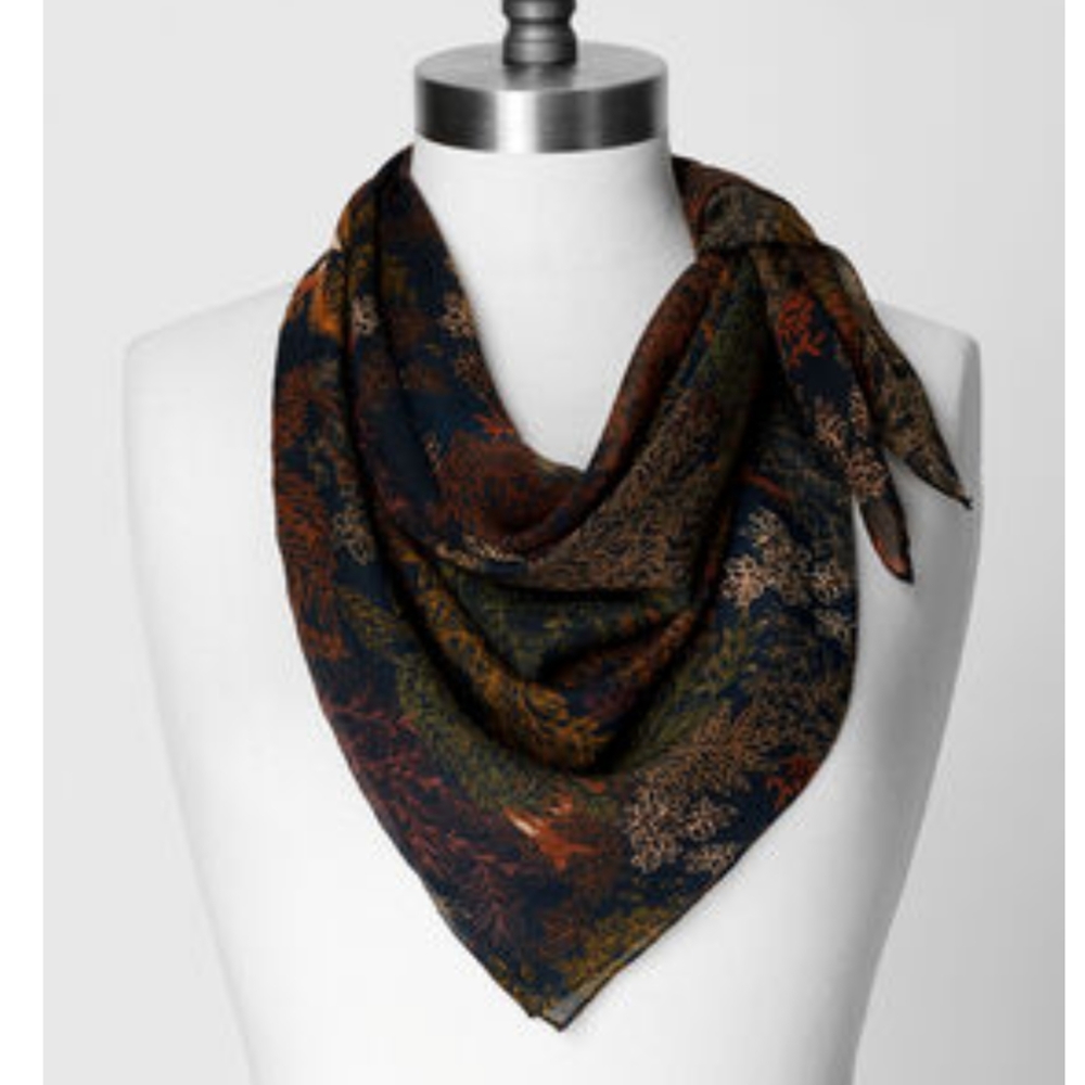 Christopher& Banks Hidden Critters Square Scarf new!
